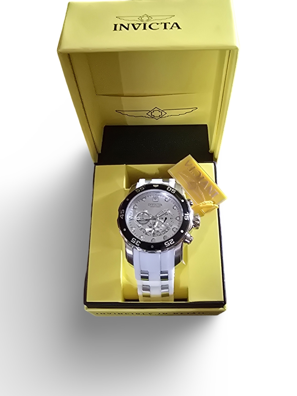 Invicta White and Black Men's Chronograph Sport Watch